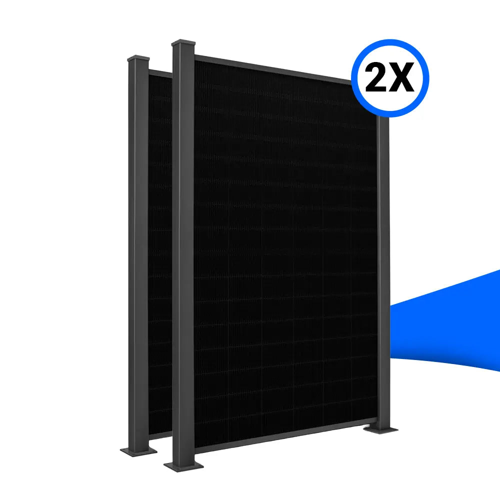 Solarzaun-Montageset für 2 Module Hochkant Mauerwerksaufsatz
