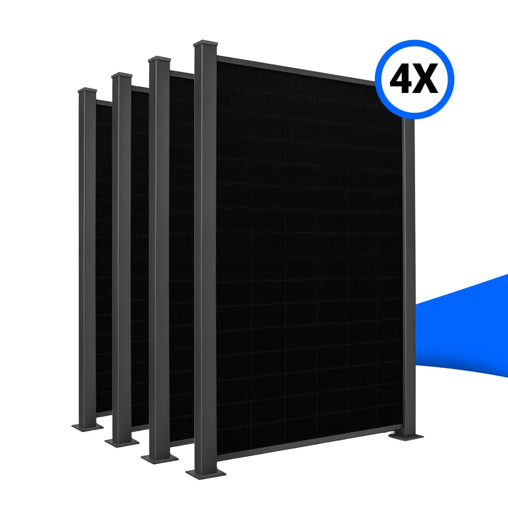 Solarzaun-Montageset für 4 Module Hochkant Mauerwerksaufsatz