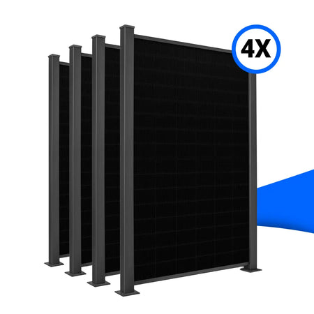 Solarzaun-Montageset für 4 Module Hochkant Mauerwerksaufsatz