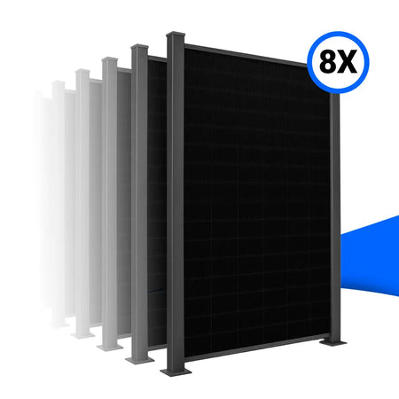 Solarzaun-Montageset für 8 Module Hochkant Mauerwerksaufsatz