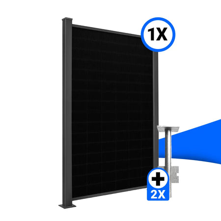Solarzaun-Montageset für 1 Modul Hochkant Erdanker zum Einbetonieren