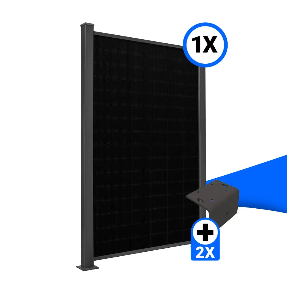Solarzaun-Montageset für 1 Modul Hochkant L-Stein Fussplatte