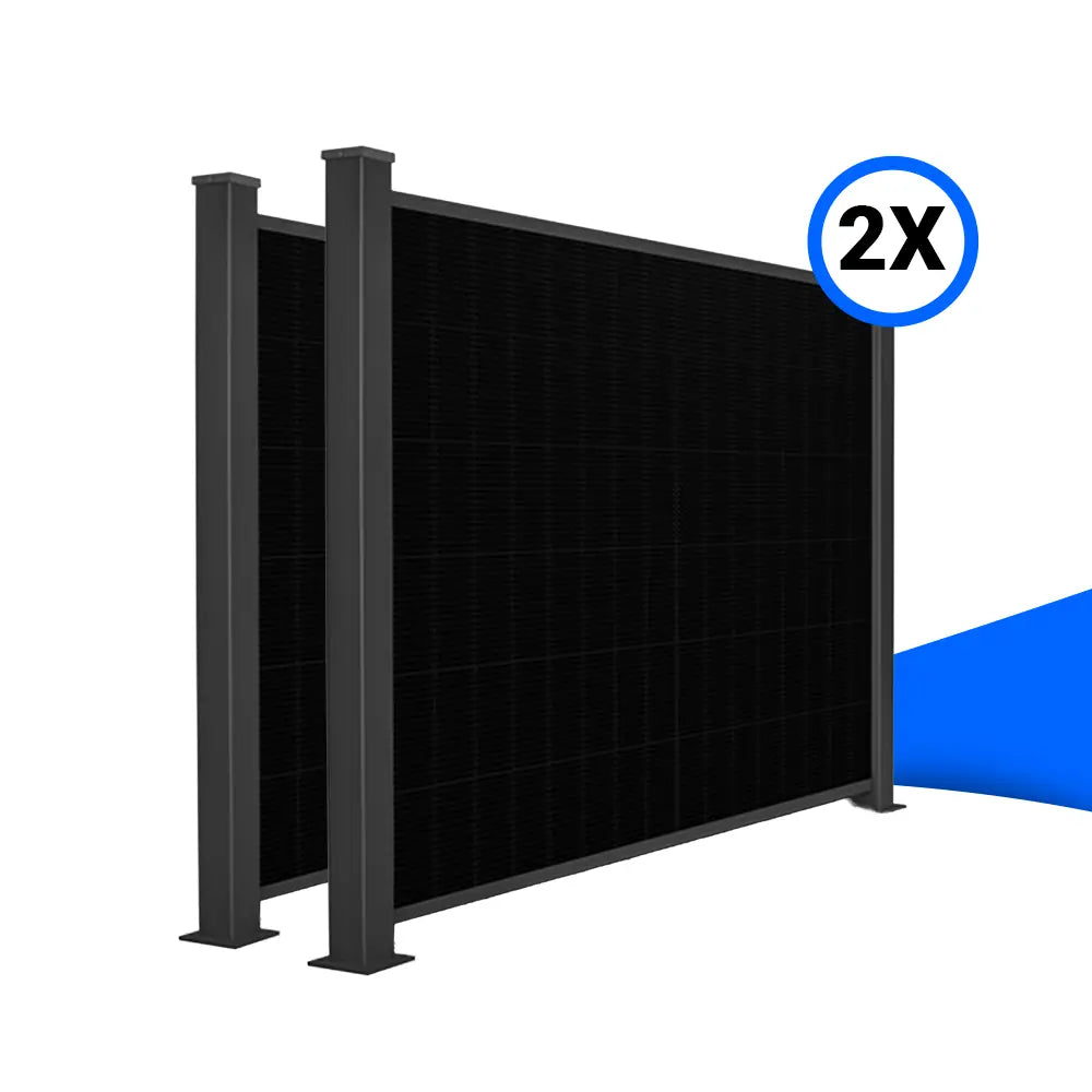 Solarzaun-Montageset für 2 Module Quermontage Mauerwerksaufsatz