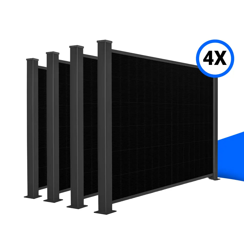 Solarzaun-Montageset für 4 Module Quermontage Mauerwerksaufsatz