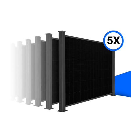 Solarzaun-Montageset für 5 Module Quermontage Mauerwerksaufsatz