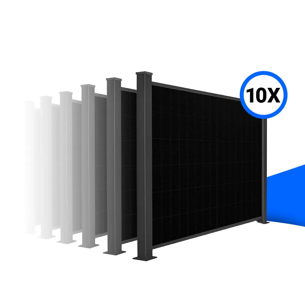 Solarzaun-Montageset für 10 Module Quermontage Mauerwerksaufsatz
