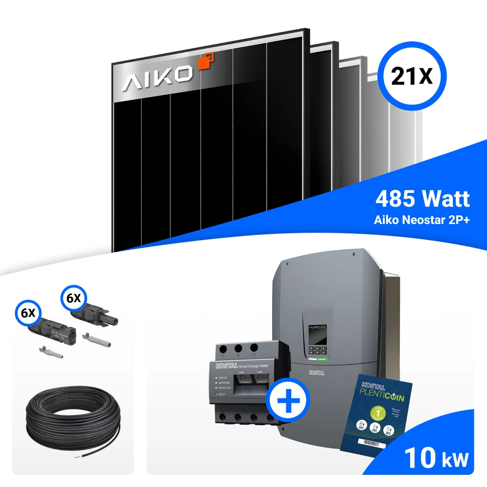 Lieferumfang PV Komplettset 10 kWp AIKO und Kostal