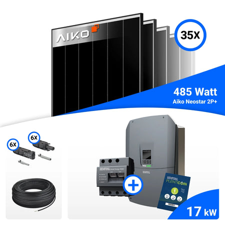 Lieferumfang PV Komplettset 17 kWp AIKO und Kostal