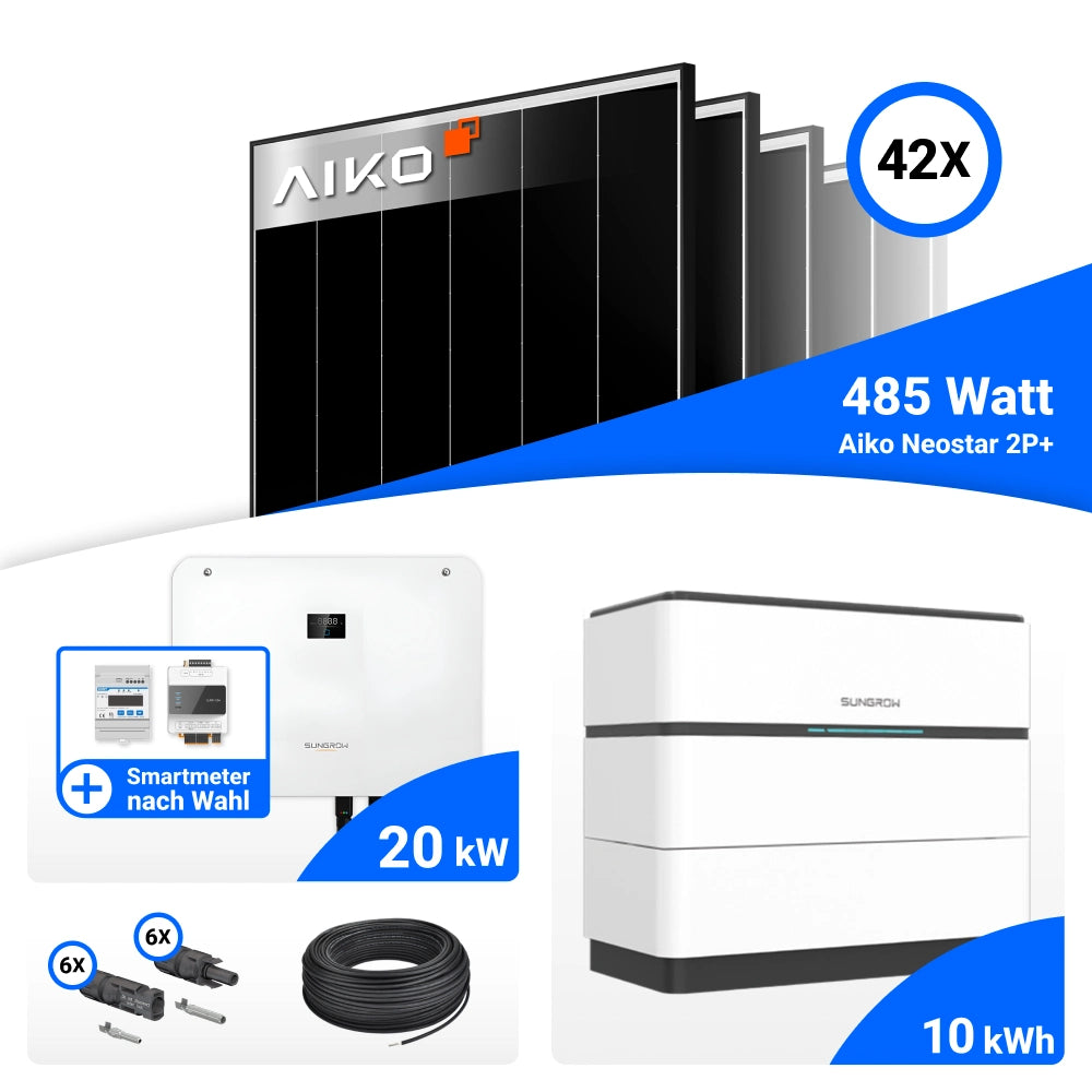 Alle Komponenten PV Set 20 kWp AIKO 485W Sungrow SH20T