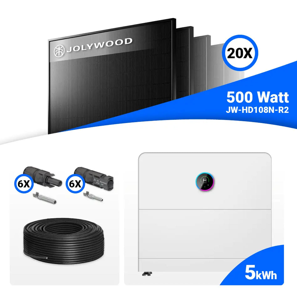 PV Komplettset 10 kWp – 20x Jolywood 500W Full Black & GoodWe ESA All in One System