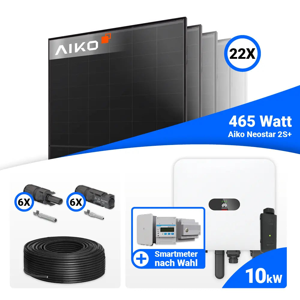 PV Komplettset 10 kWp mit AIKO 465W Modulen und Huawei MAP0