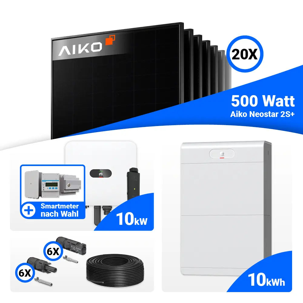 PV Komplettanlage 10 kWp AIKO Full Black Module Huawei MAP0