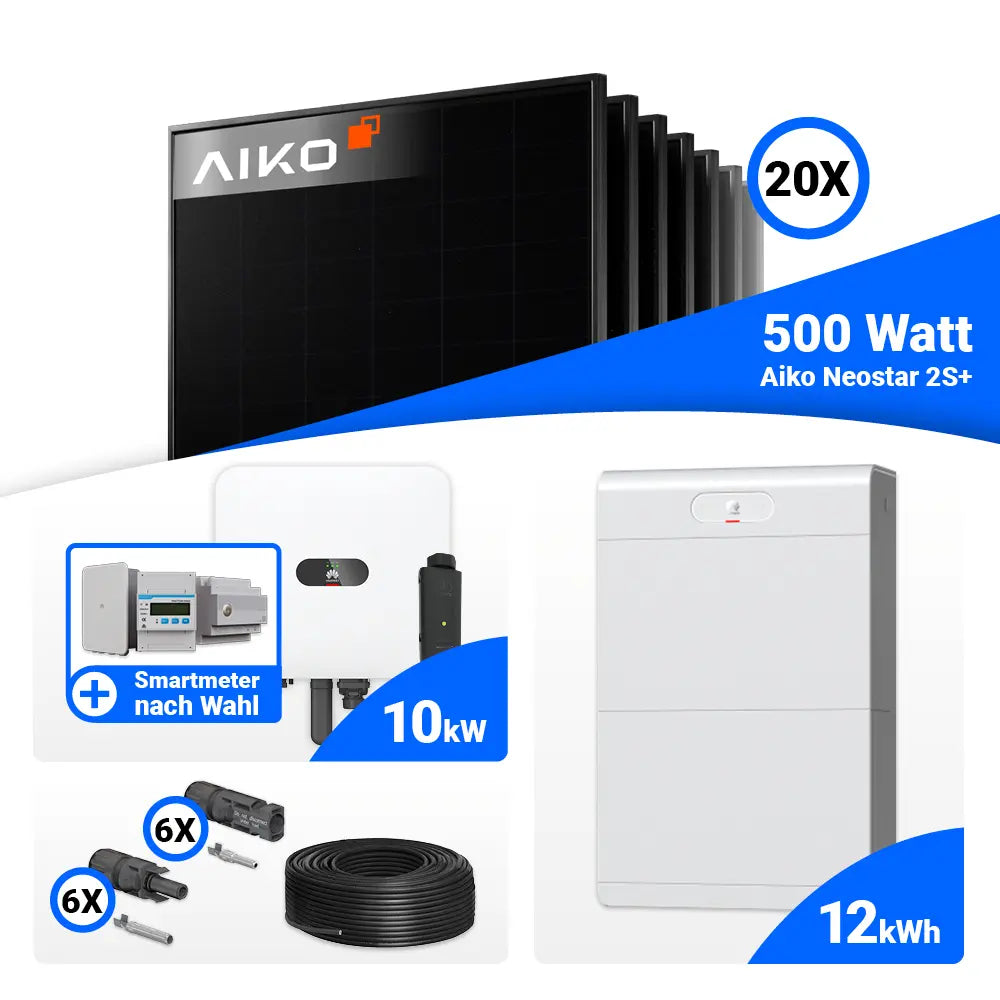 Solaranlage Set 10 kWp mit 20 AIKO Modulen und Huawei MAP0