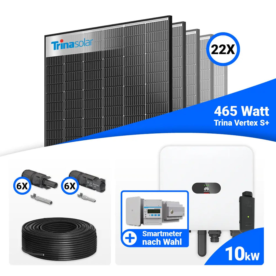 PV Komplettset 10 kWp – 22x Trina 465W Black Frame & Huawei MAP0 mit Speicheroption