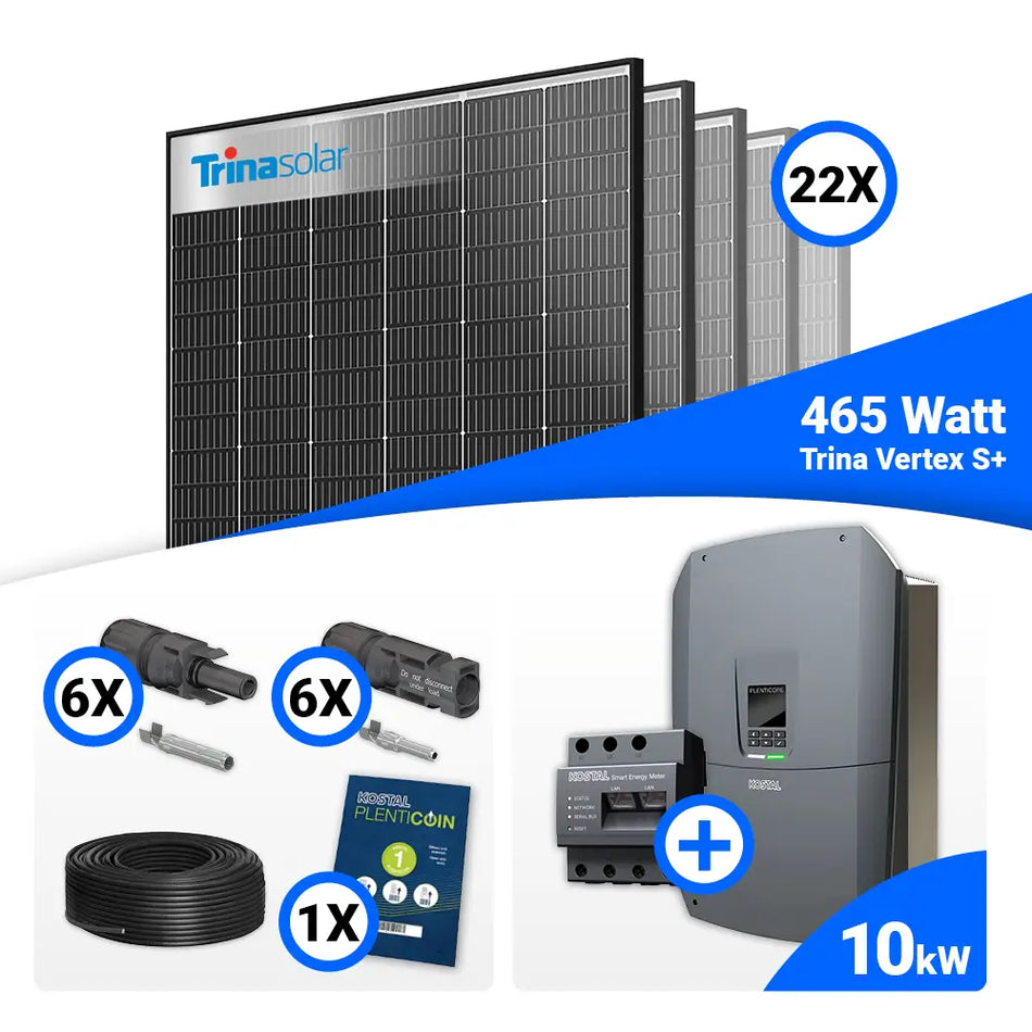 PV Komplettset 10 kWp – 22x Trina 465W Black Frame & Kostal G3 M Plenticore mit Speicheroption