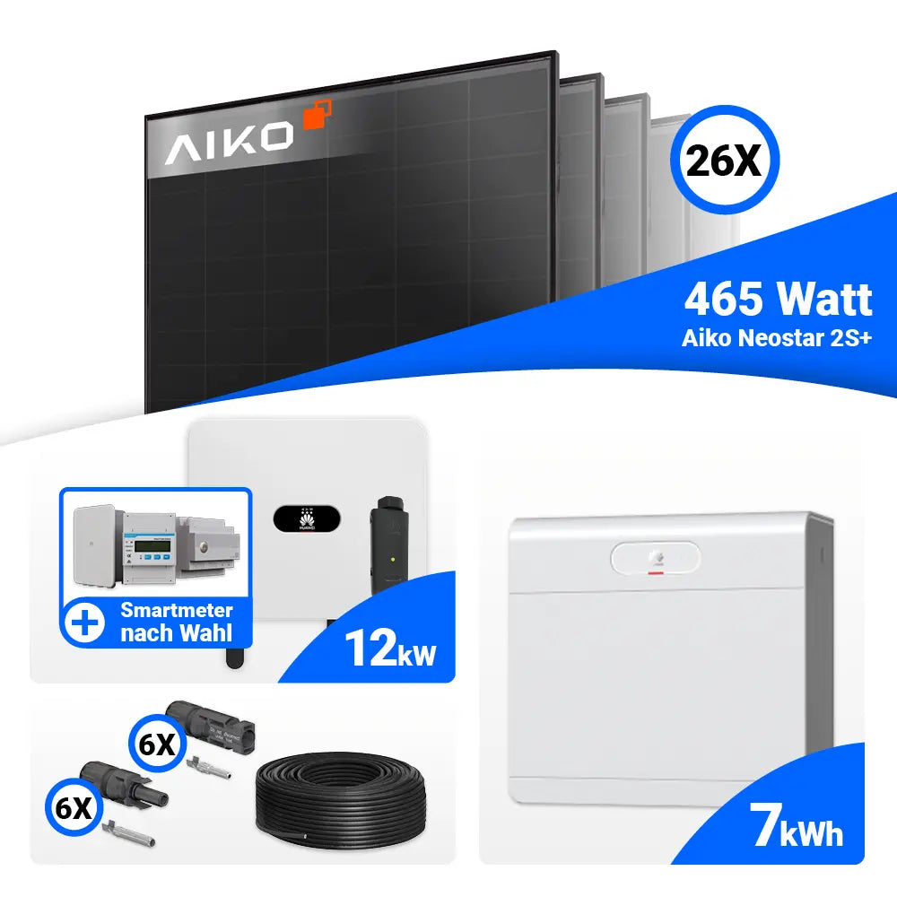 12 kWp Solarsystem mit Huawei SUN2000-12K-MB0 und Speicheroption