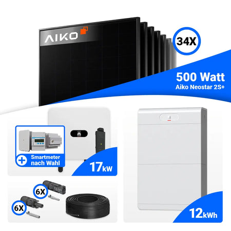 Solaranlage Set 17 kWp mit 34 AIKO Modulen und Huawei SUN2000