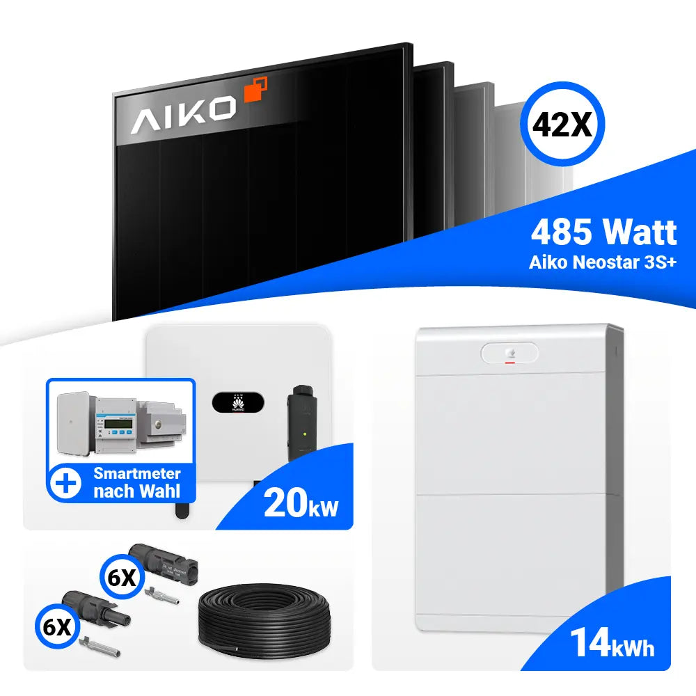 20 kWp Solarsystem mit Huawei SUN2000-20K-MB0 und Speicheroption