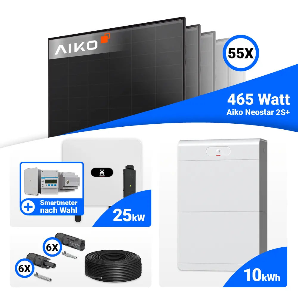 PV Komplettanlage 25 kWp AIKO Full Black Module Huawei