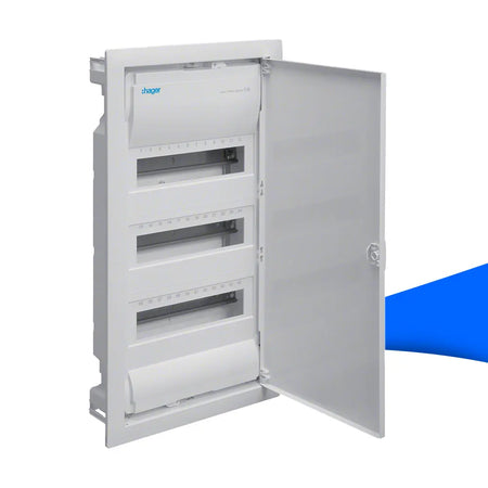 Hager VU36NC Kleinverteiler Unterputz, 3x12 PLE, IP30, Stahlblechtür – kompakter Verteiler für sichere Elektroinstallation
