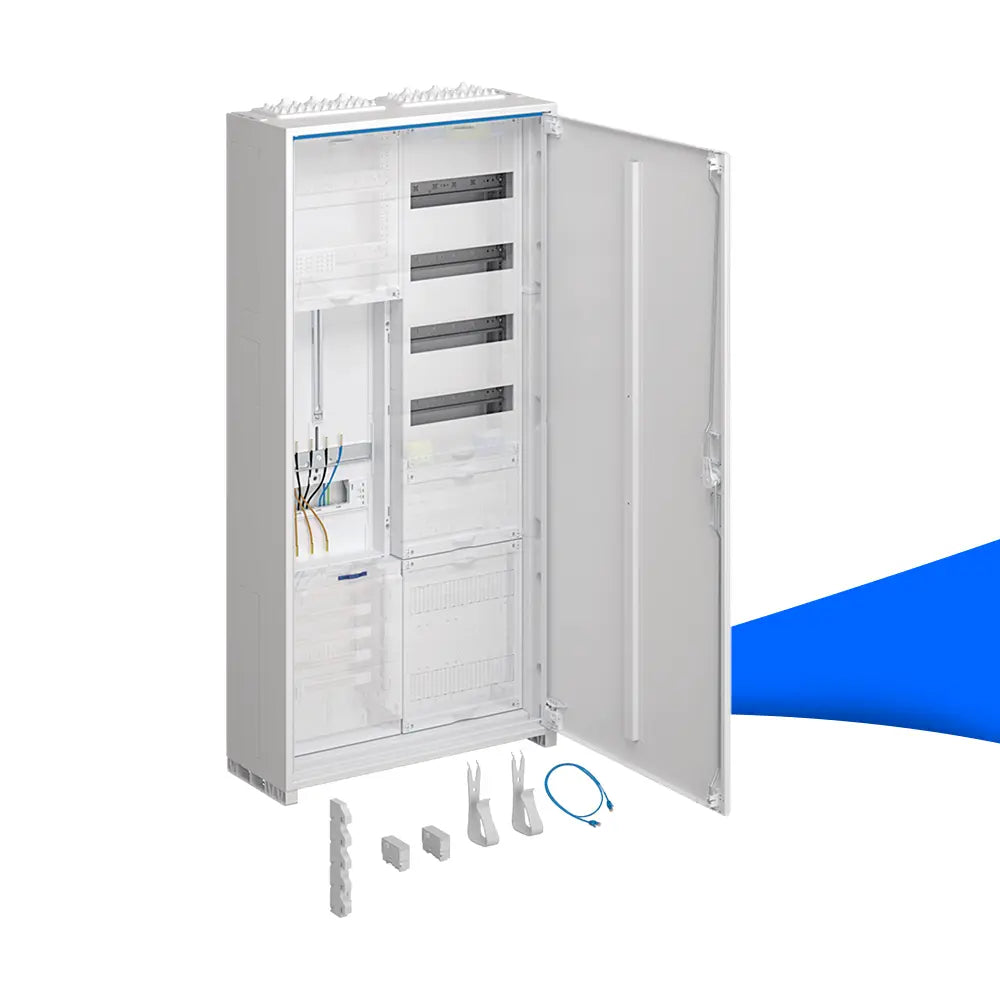 Hager ZB323N16 Komplettschrank univ.Z, 1 Zählerplatz, 3-polig, IP44 – Zählerschrank mit APZ/RfZ für Energieverteilung