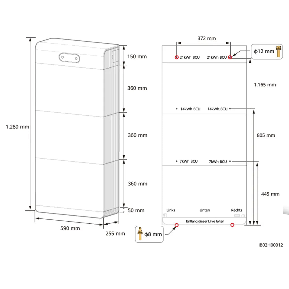 Huawei LUNA2000 Wandhalterung Anleitung