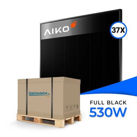 Produktbild - Mit dem AIKO-A530-MCE60Db Neostar 3S+60 erhältst du ein leistungsstarkes N-Type ABC Glas-Glas Solarmodul mit 530 WP in eleganter Full Black Optik.