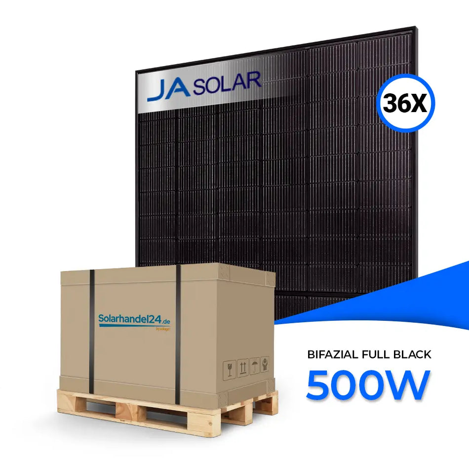 Ja Solar 500W Bifazial Glas-Glas Full Black JAM60D41 LB - Palettenpreis