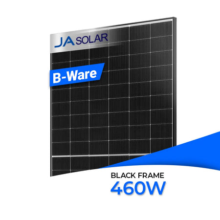JA Solar JAM54D40 460W - ein bifaziales N-Typ Glas-Glas-Solarmodul mit 460 WP Leistung in moderner Black-Frame-Optik.